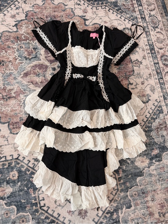 Dolls Kill Dresses & Skirts - Sugar Thrillz Black and White Lace Tiered Costume Dress